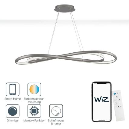 Wofi 6480.02.64.8000 - Suspension filaire à intensité variable COLLIN LED/27W/230V 2700-6000K Wi-Fi + Télécommande