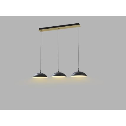 Wofi 7001-304 - Suspension filaire à intensité variable ROSCOFF LED/29W/230V noir/doré