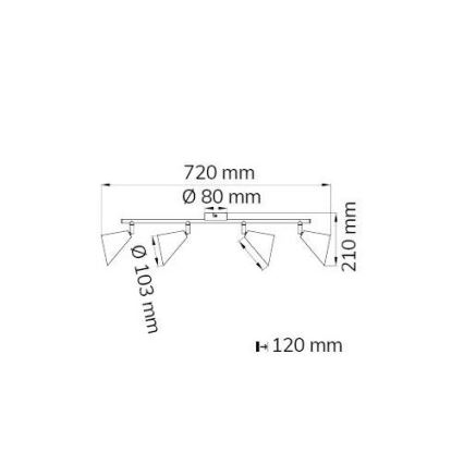 Wofi 70108G - Spot GLORIA 4xE14/28W/230V