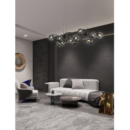 Wofi 7014-1405 - LED Hanglamp aan een koord NANCY 14xG9/3,5W/230V zwart/glanzend chroom