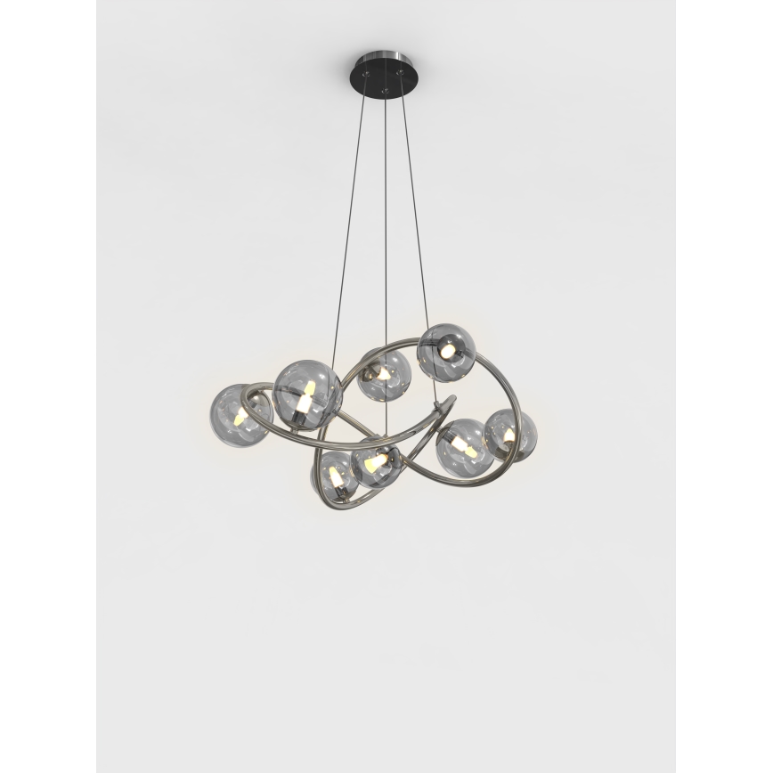 Wofi 7014-805 - LED Hanglamp aan een koord NANCY 8xG9/3,5W/230V zwart/glanzend chroom