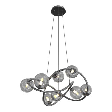 Wofi 7014-805 - LED Hanglamp aan een koord NANCY 8xG9/3,5W/230V zwart/glanzend chroom