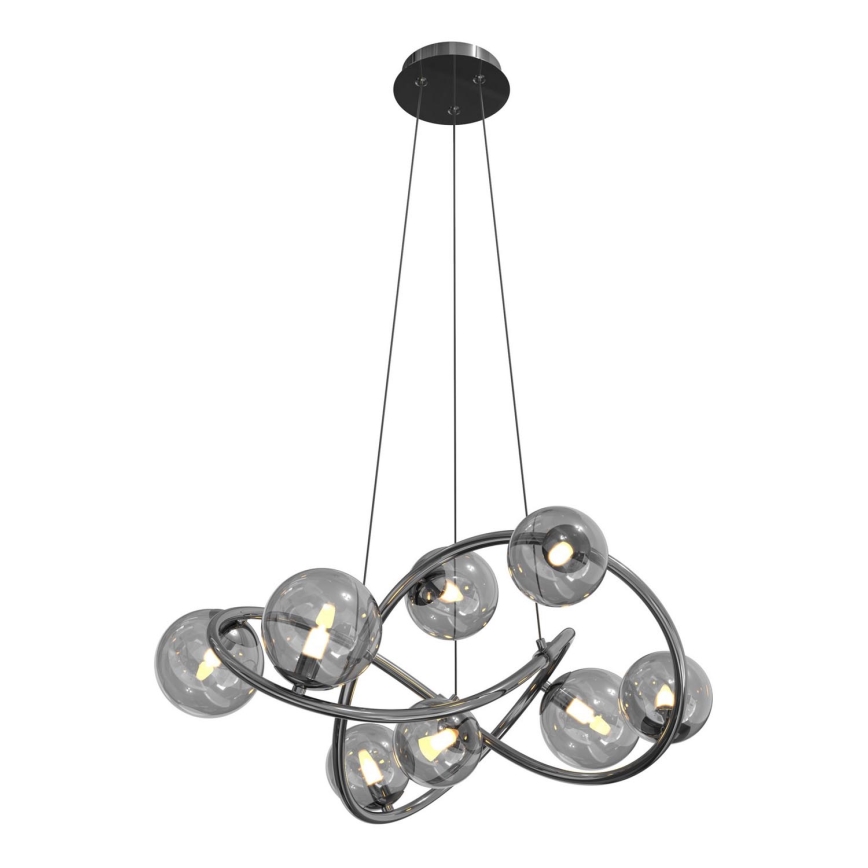 Wofi 7014-805 - LED Hanglamp aan een koord NANCY 8xG9/3,5W/230V zwart/glanzend chroom