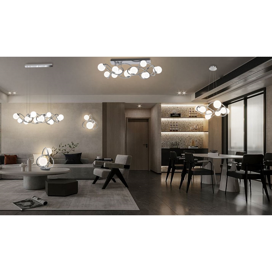 Wofi 7014-807 - LED Hanglamp aan een koord NANCY 8xG9/3,5W/230V glanzend chroom