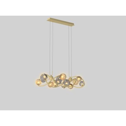 Wofi 7015-1404 - LED Hanglamp aan een koord METZ 14xG9/3,5W/230V goud/grijs