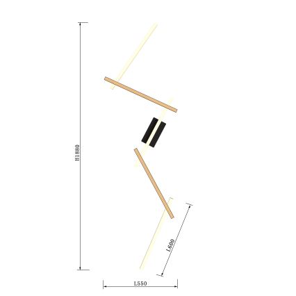 Wofi 7021-506 - Applique murale à intensité variable RIMINI LED/57W/230V marron/noir