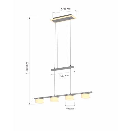 Wofi 7054-503 - Suspension filaire à intensité variable JESSE LED/21W/230V chrome mat