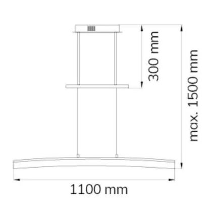 Wofi 7230.01.64.6000 - Dimbare LED hanglamp aan een koord FERROL LED/28W/230V