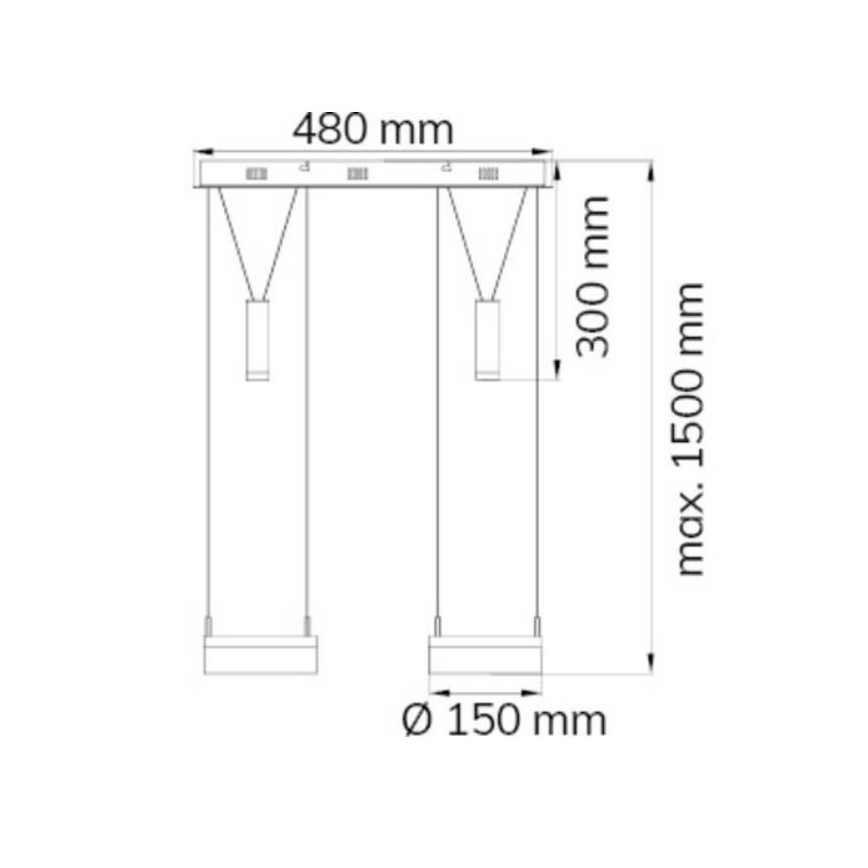 Wofi 7263.04.54.6000 - Dimbare LED hanglamp aan een koord JETTE 2xLED/7,5W/230V + 2xLED/1W