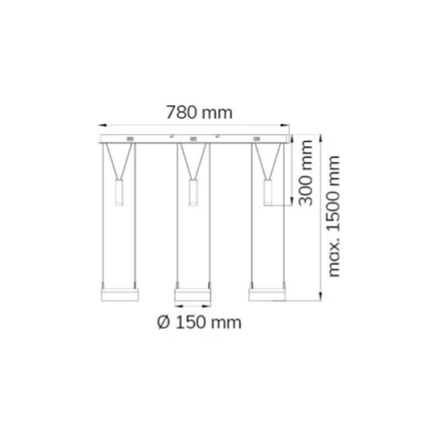 Wofi 7263.06.54.6000 - Dimbare LED hanglamp aan een koord JETTE 3xLED/7,5W/230V + 3xLED/1W