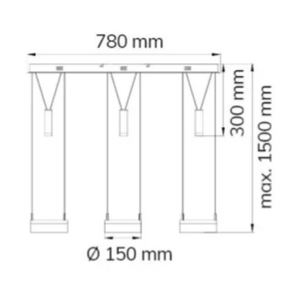 Wofi 7263.06.54.6000 - Suspension filaire à intensité variable LED JETTE 3xLED/7,5W/230V + 3xLED/1W