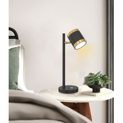 Wofi 8003-104S - Dimbare LED tafellamp TOULOUSE LED/10W/230V zwart/goud