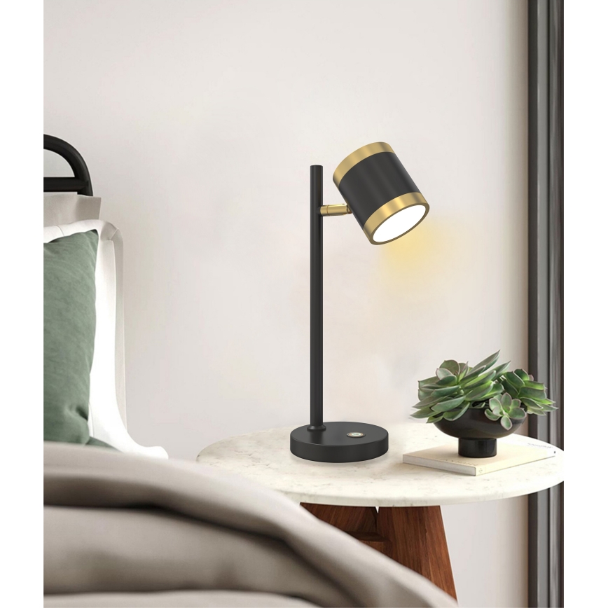 Wofi 8003-104S - Lampe de table à intensité variable TOULOUSE LED/10W/230V noir/doré