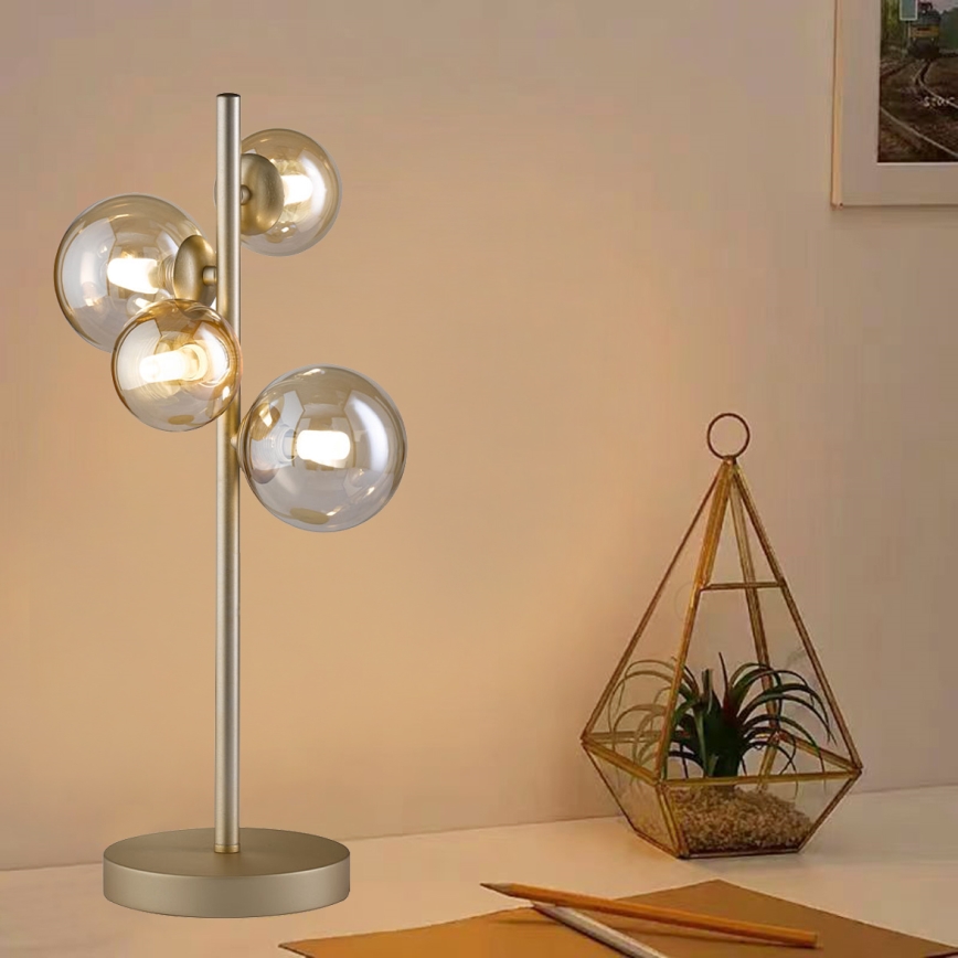 Wofi 8014.04.14.9000 - LED Tafellamp VILLA 4xG9/3W/230V goudkleurig