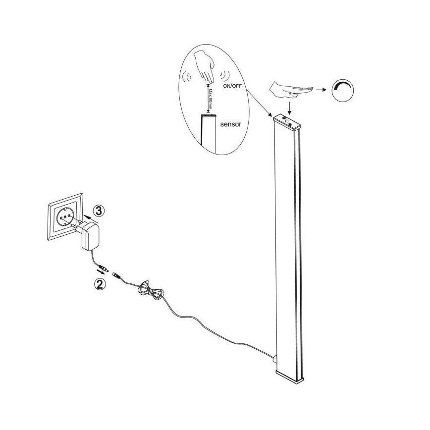 Wofi 8096.1.51.8000 - LED Dimbare tafellamp met sensor SYDNEY LED/13W/230V 3000K