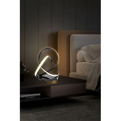 Wofi 8134-105 - LED Dimbare touch tafellamp INDIGO LED/10,5W/230V zwart/glanzend chroom