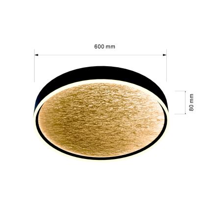 Wofi 9002-104L - Plafonnier à intensité variable LED BORDEAUX LED/60W/230V noir/doré