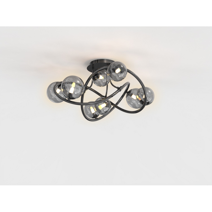 Wofi 9014-805 - LED Bevestigde Hanglamp NANCY 8xG9/3,5W/230V zwart/glanzend chroom