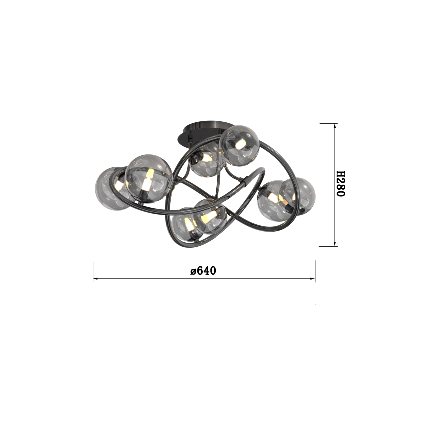 Wofi 9014-805 - LED Bevestigde Hanglamp NANCY 8xG9/3,5W/230V zwart/glanzend chroom