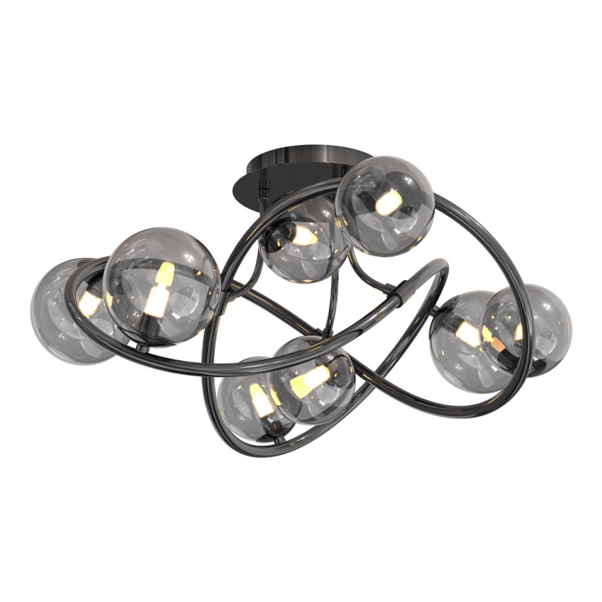 Wofi 9014-805 - LED Bevestigde Hanglamp NANCY 8xG9/3,5W/230V zwart/glanzend chroom
