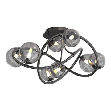 Wofi 9014-805 - Plafonnier LED NANCY 8xG9/3,5W/230V noir/chrome brillant