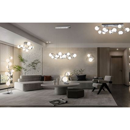 Wofi 9014-807 - LED Bevestigde Hanglamp NANCY 8xG9/3,5W/230V glanzend chroom