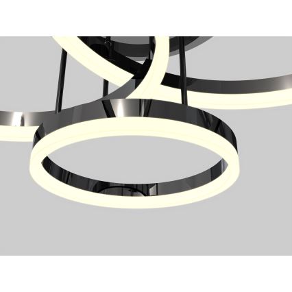 Wofi 9049-405 - Dimbare LED bevestigde hanglamp PERPIGNAN LED/51W/230V zwart/glanzend chroom
