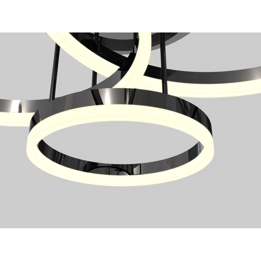 Wofi 9049-405 - Dimbare LED bevestigde hanglamp PERPIGNAN LED/51W/230V zwart/glanzend chroom