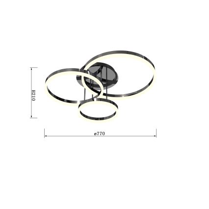 Wofi 9049-405 - Dimbare LED bevestigde hanglamp PERPIGNAN LED/51W/230V zwart/glanzend chroom