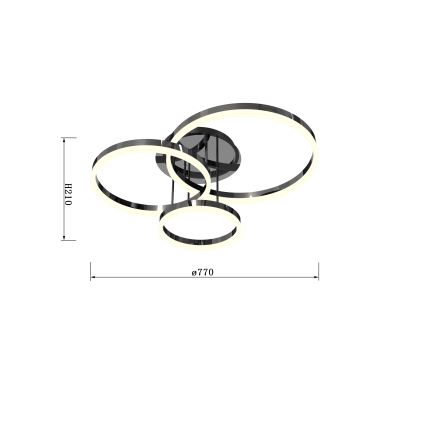 Wofi 9049-405 - Dimbare LED bevestigde hanglamp PERPIGNAN LED/51W/230V zwart chroom