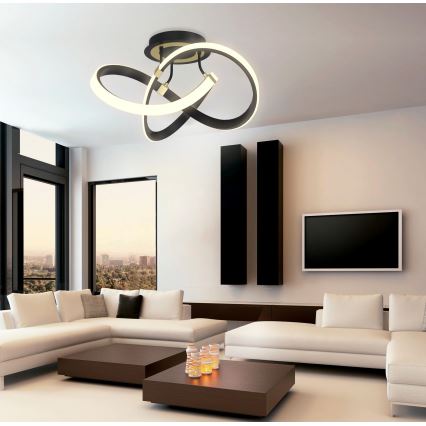 Wofi 9134-104 - Dimbare LED bevestigde hanglamp INDIGO LED/44W/230V zwart/goud