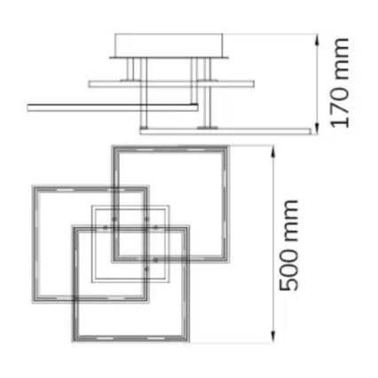 Wofi 9243.03.10.9300 - LED Dimbare plafondlamp MODESTO LED/33W/230V