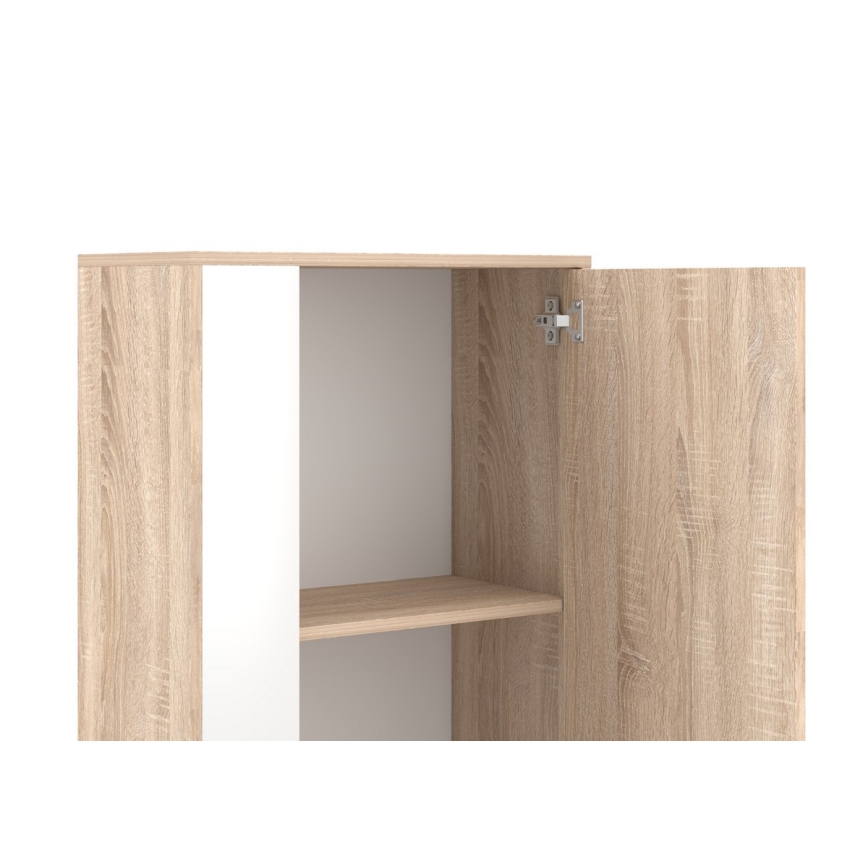 Woonwand BRICK sonoma eik/wit
