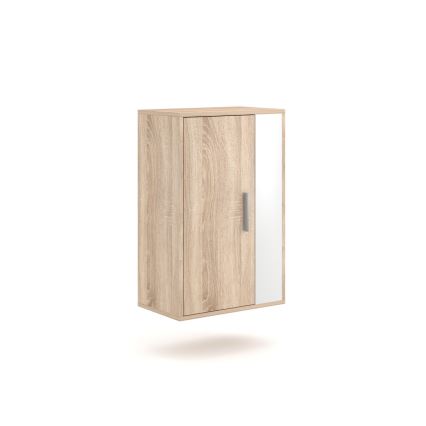 Woonwand BRICK sonoma eik/wit