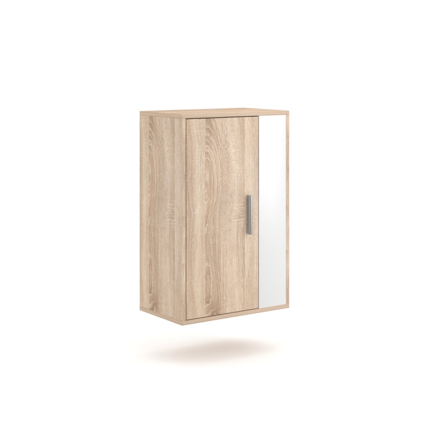 Woonwand BRICK sonoma eik/wit