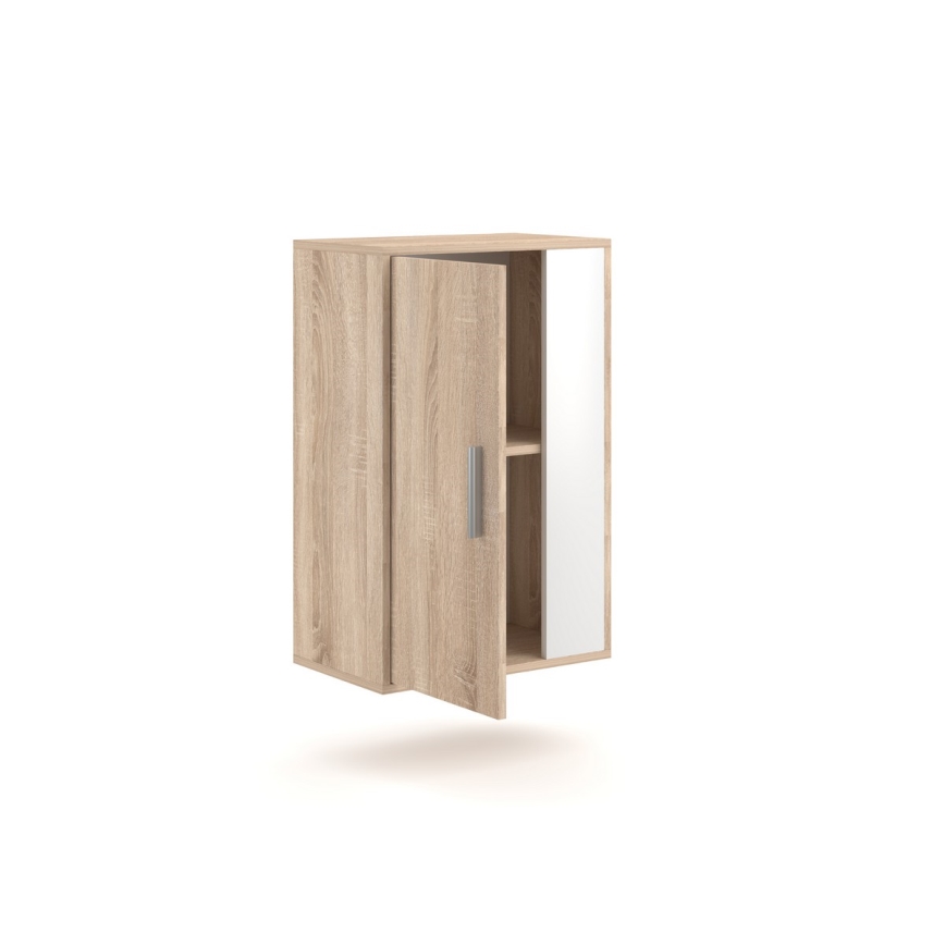 Woonwand BRICK sonoma eik/wit