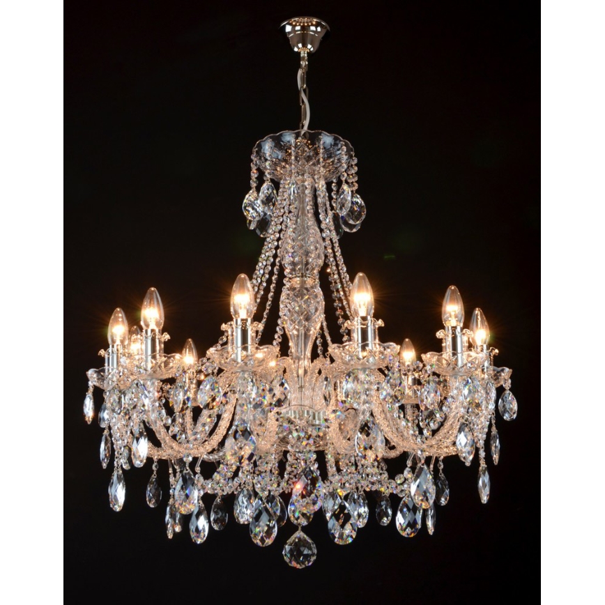 Wranovsky JWZ124122101 - Kristallen kroonluchter aan ketting IMPERIAL 12xE14/40W/230V