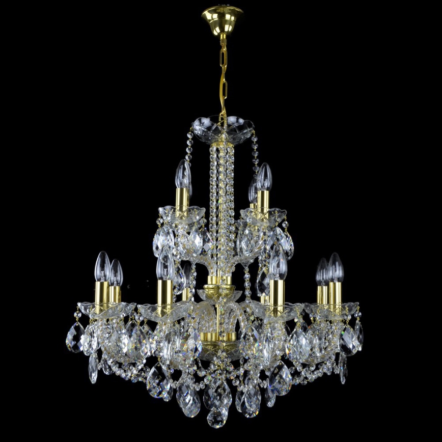 Wranovsky - Kristallen kroonluchter aan ketting MARIERA 12x E14 / 40W / 230V