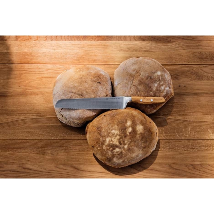 Wüsthof - Couteau à pain de cuisine AMICI 23 cm bois d'olivier