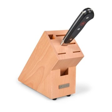 Wüsthof - Couteau de chef CLASSIC 20 cm avec bloc en hêtre, beige