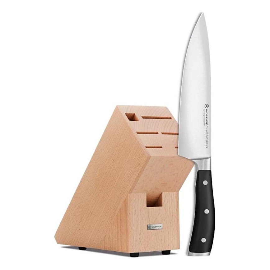 Wüsthof - Couteau de chef CLASSIC IKON 20 cm dans un support en hêtre