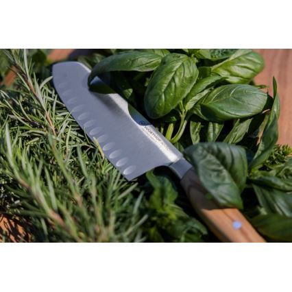 Wüsthof - Couteau de cuisine santoku AMICI 17 cm bois d'olivier