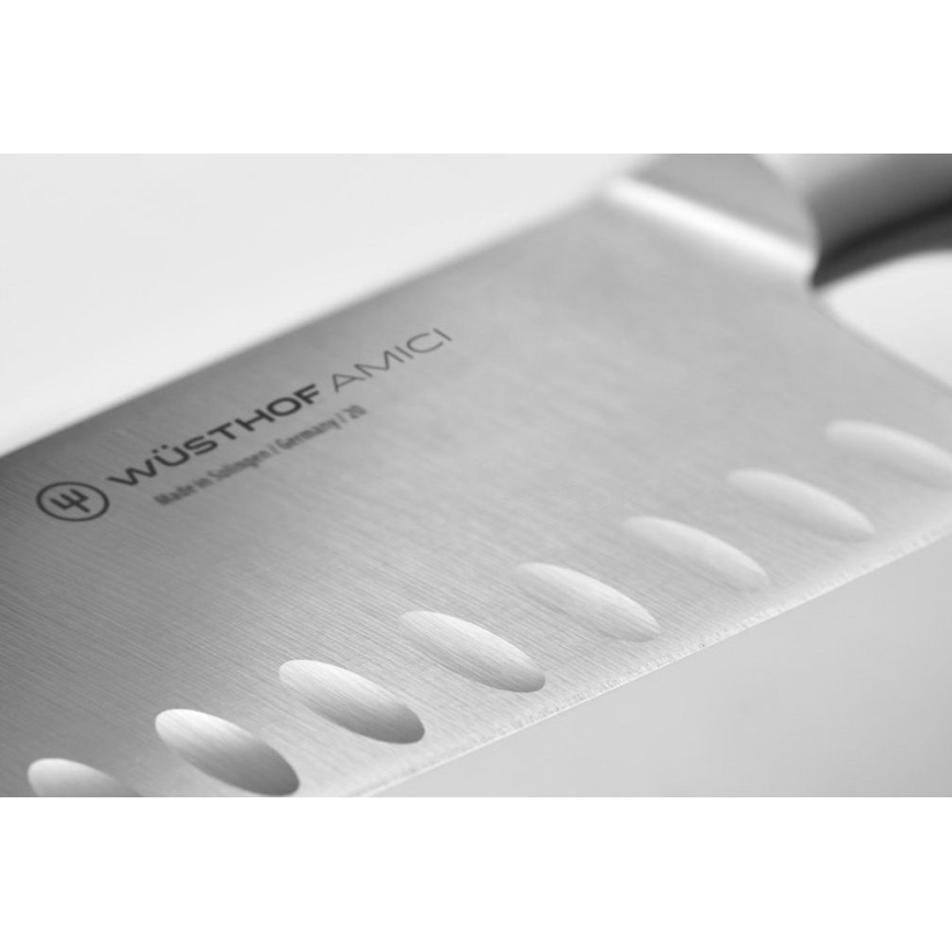 Wüsthof - Couteau de cuisine santoku AMICI 17 cm bois d'olivier
