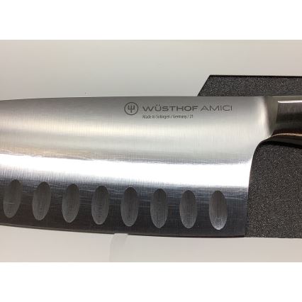 Wüsthof - Couteau de cuisine santoku AMICI 17 cm bois d'olivier