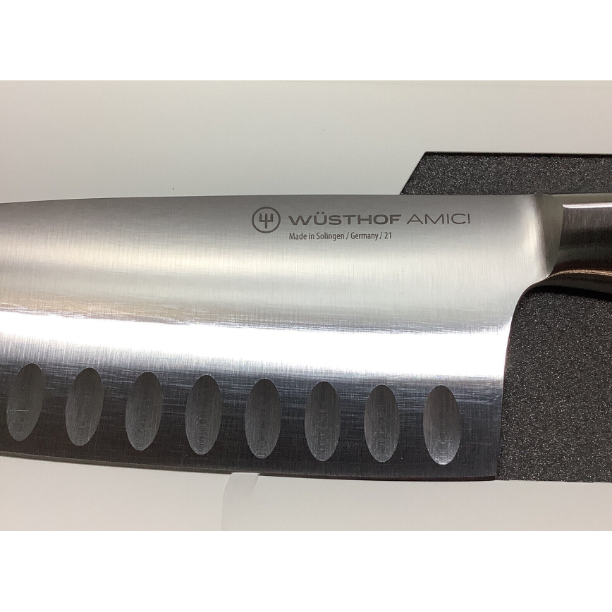 Wüsthof - Couteau de cuisine santoku AMICI 17 cm bois d'olivier