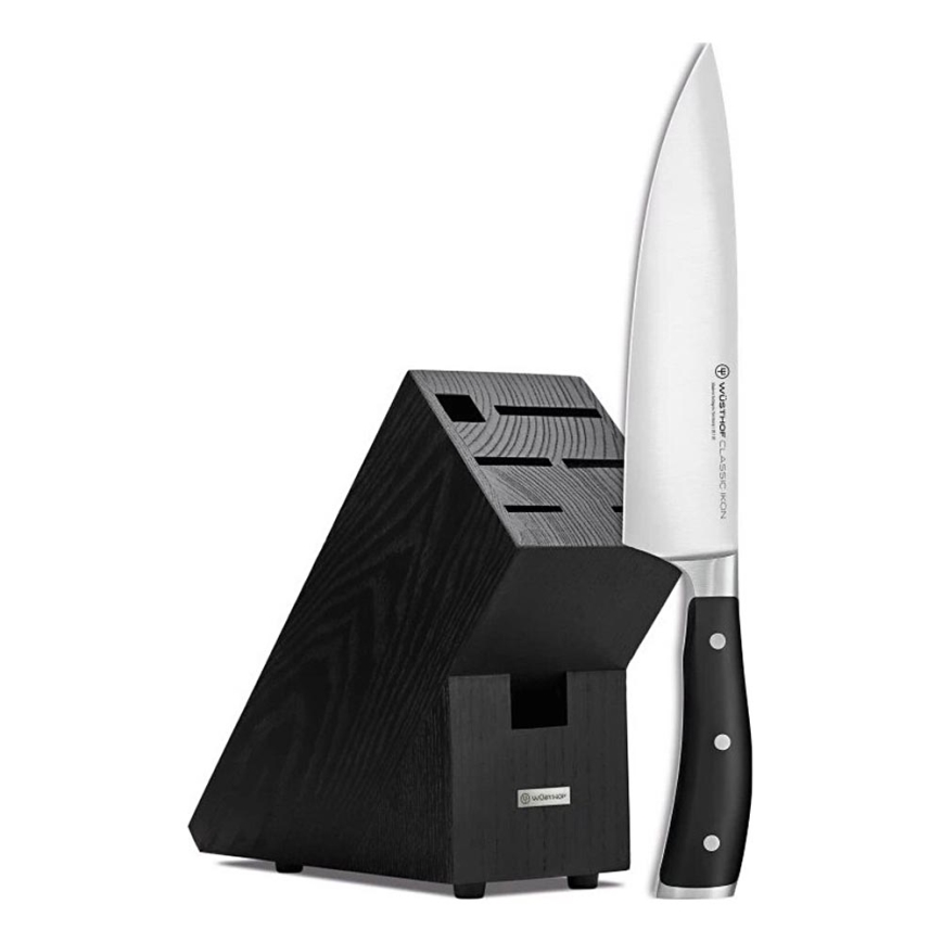 Wüsthof - Koksmes CLASSIC IKON 20 cm in een stand beuken/zwart