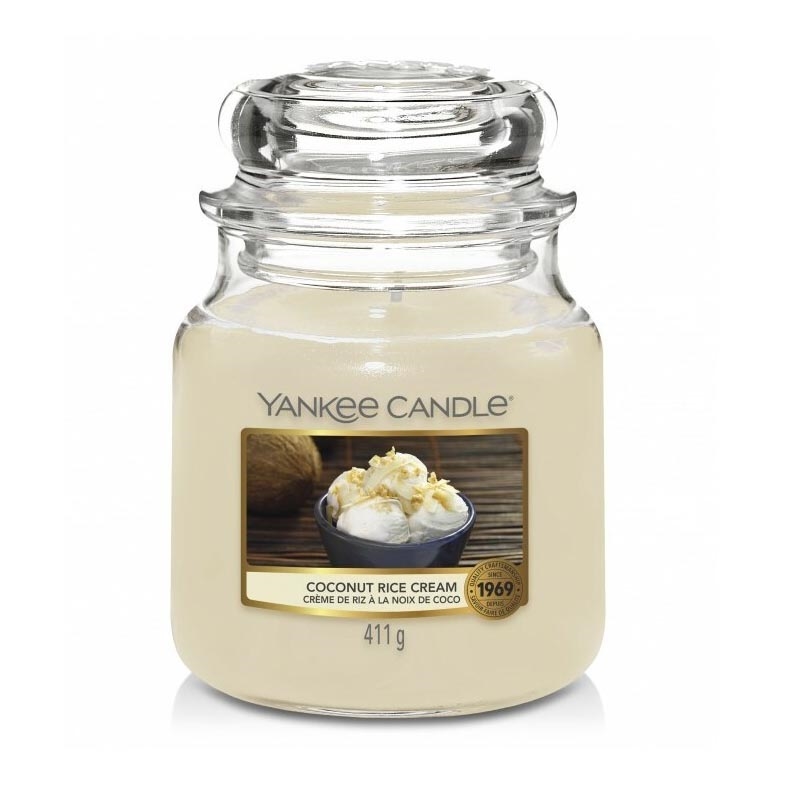 Yankee Candle - Bougie parfumée COCONUT RICE CREAM moyenne 411g 65-75 heures