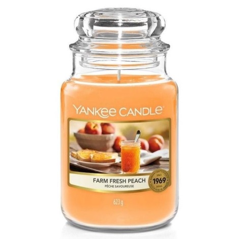 Yankee Candle - Bougie parfumée FARM FRESH PEACH grand 623g 110-150 heures