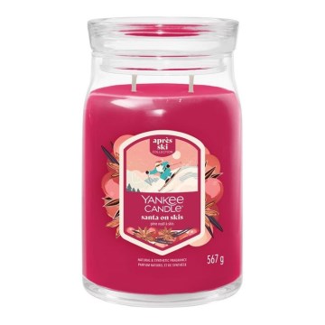 Yankee Candle - Geurkaars SANTA ON SKIS groot 567g 60-90 uur.