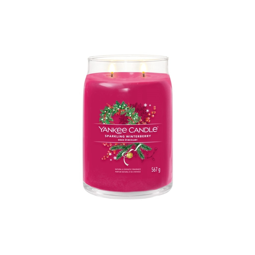 Yankee Candle - Grote geurkaars SPARKLING WINTERBERRY 567 g 60-90 uur